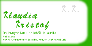 klaudia kristof business card